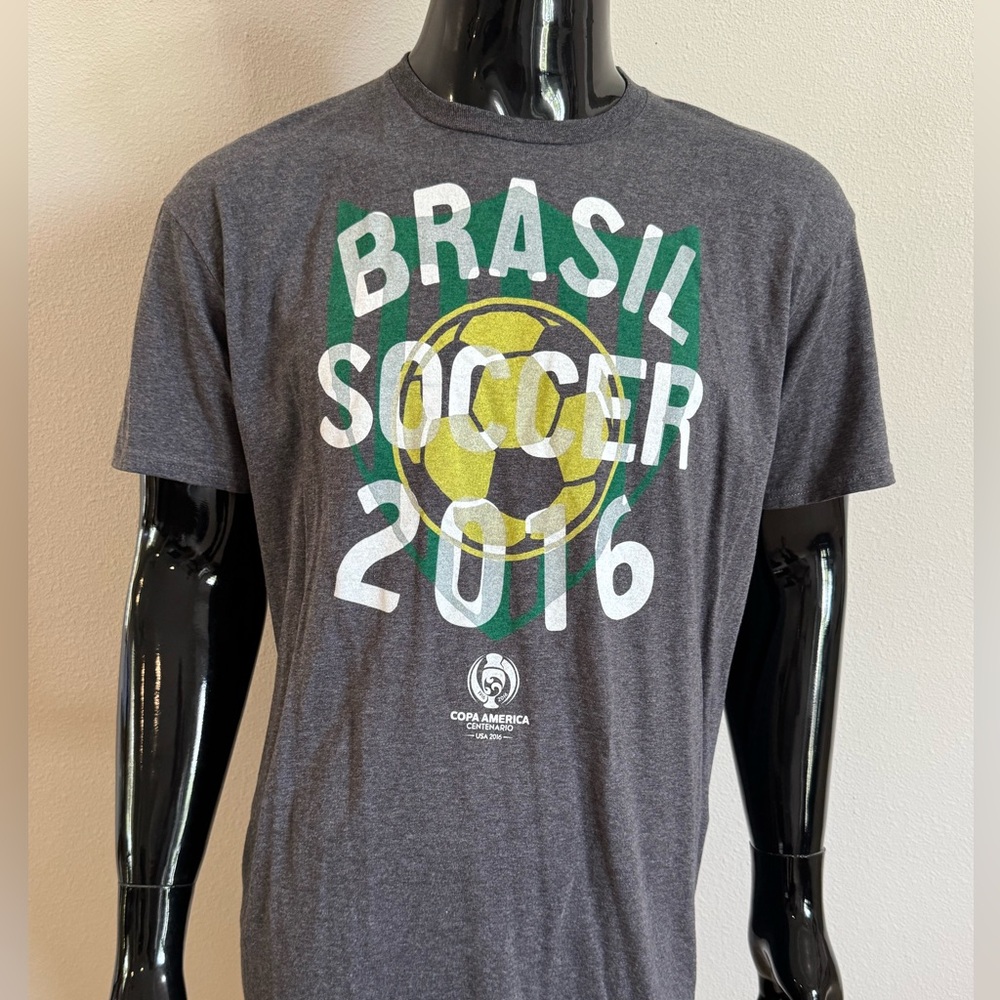 Brasil Soccer 2016 Gray T-Shirt